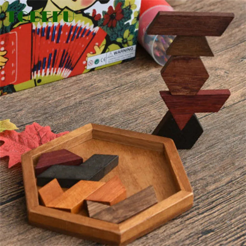 Tabellone puzzle geometrico in legno