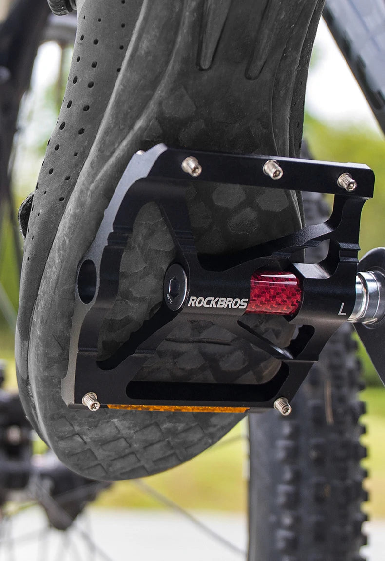 Aluminum Alloy Bike Pedals with Non-Slip Grip & Reflective Safety