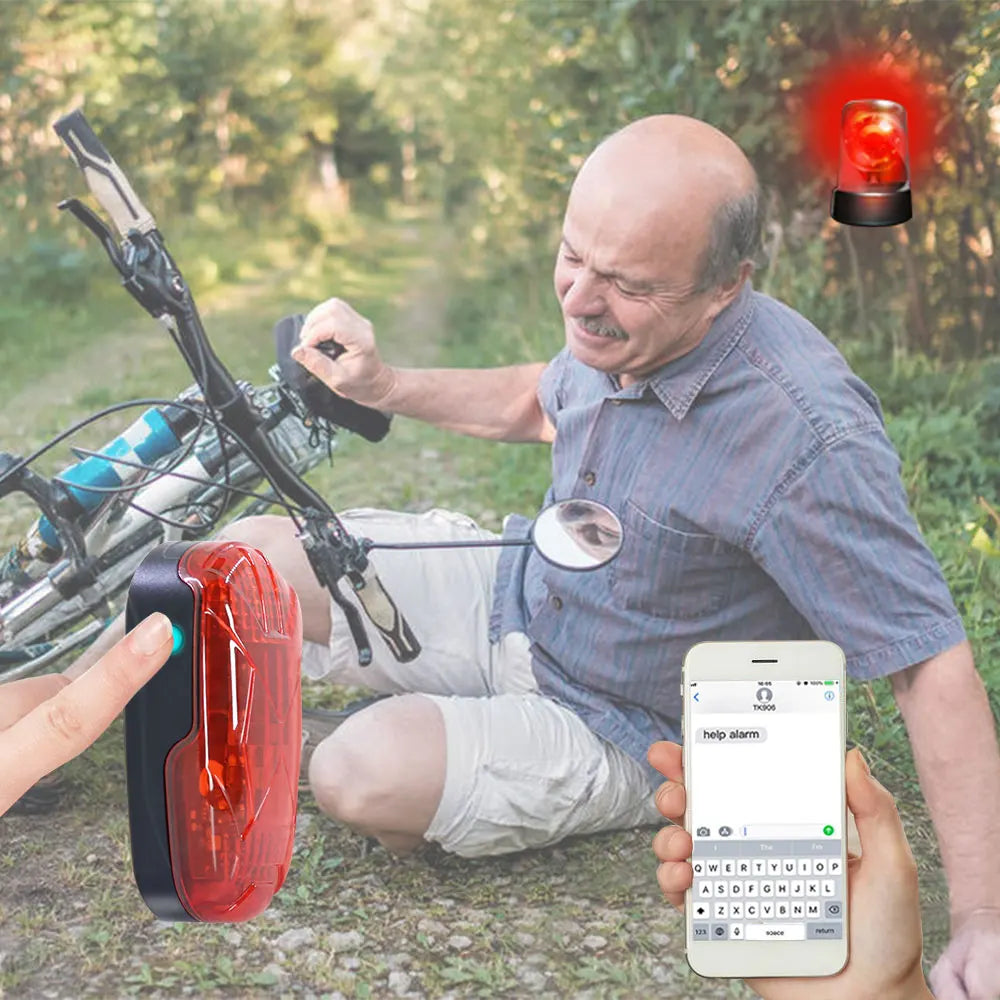 Bicycle GPS Tracker TK906 Bike Lamp GPS Tracker Long Standby Waterproof SOS Over-speed Alarm Bike Locator Lifetime Free Platform 