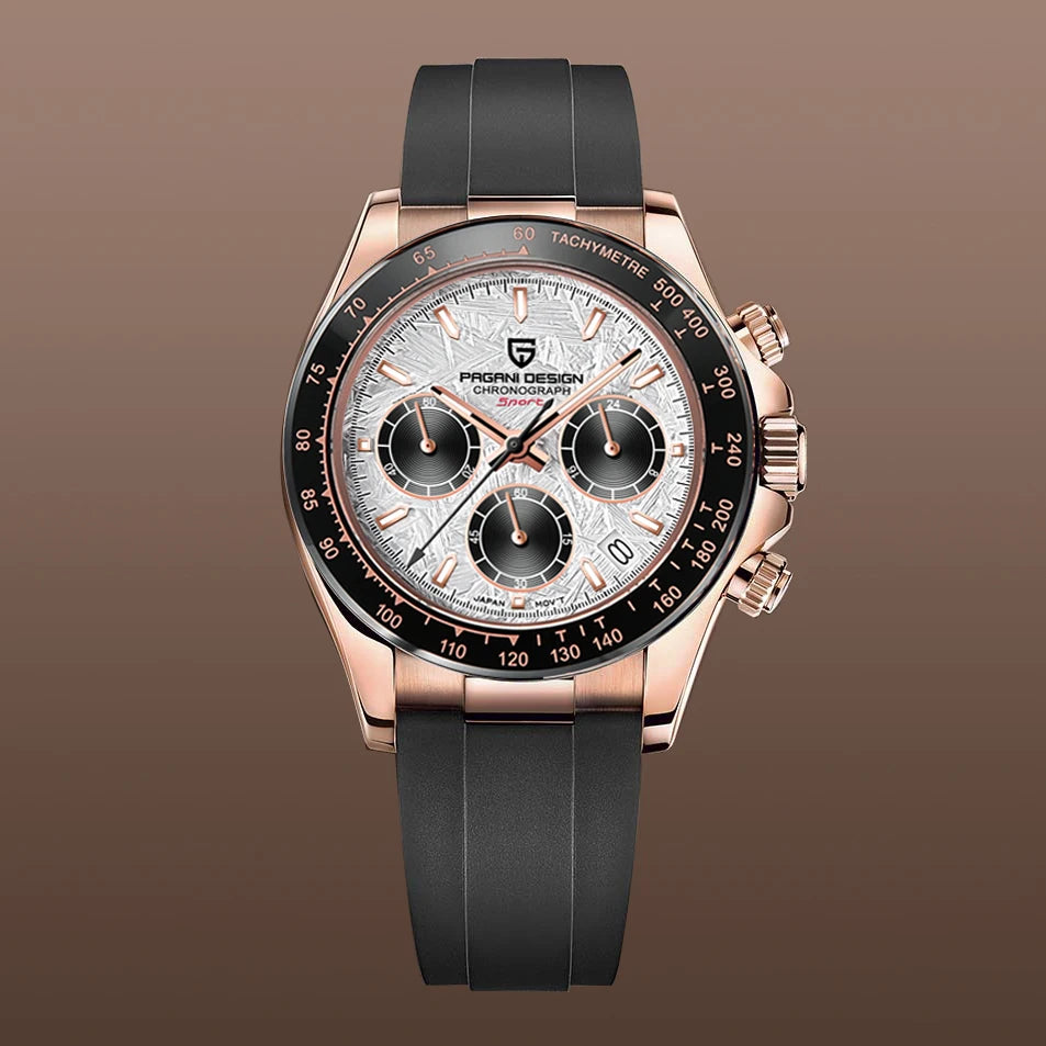 Meteorite Dial Men's Luxury Quartz Chronograph Watch