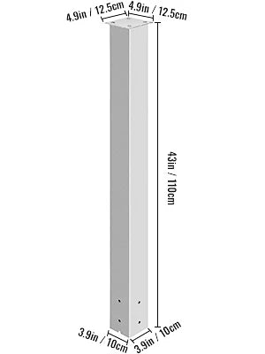 Solid Mailbox Post Stand Steel Letter Box Post with Drain Hole