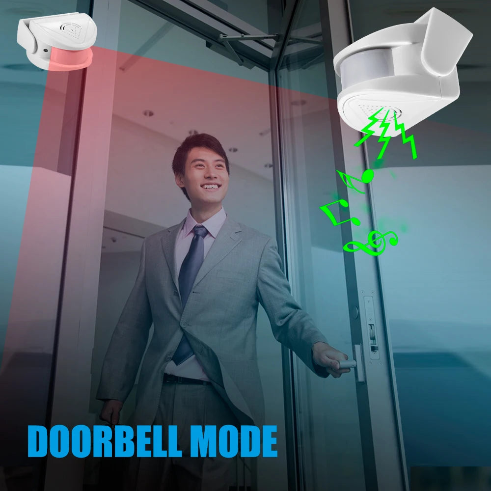 Wireless PIR Motion Sensor Door Chime Alarm with 3 Modes