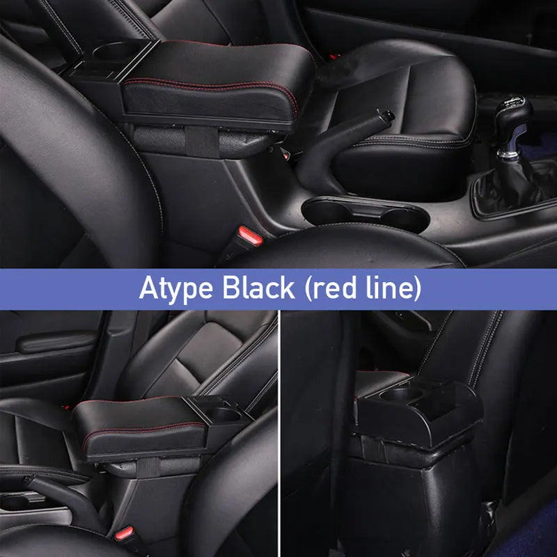 Universal Car Armrest with Cup Holder and USB Storage Box