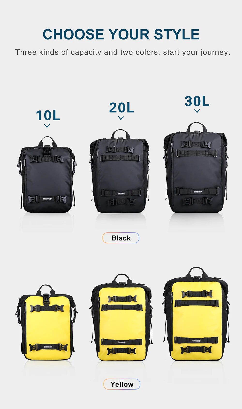 Motorcycle Rear Seat Bag Waterproof Luggage Pack