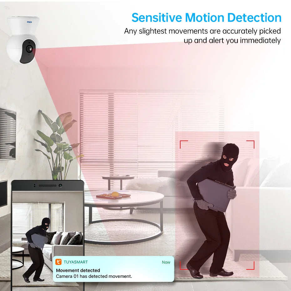 Indoor 4K HD WiFi IP Camera with Side-mounted Brackets