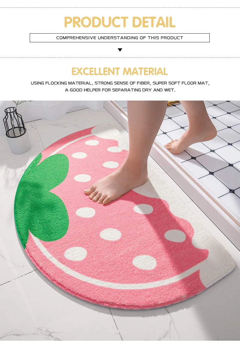 Soft Floor Mats Small Fresh Text Flowers Rugs Home Entrance Carpet Bedroom Toilet Bathroom Door Absorbent Non-Slip Foot Pad 