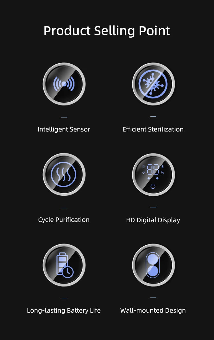 Mini Portable Rechargeable Travel Toothbrush Sterilizer Induction Switch with Charge Display UV Toothbrush Sterilizer Case 