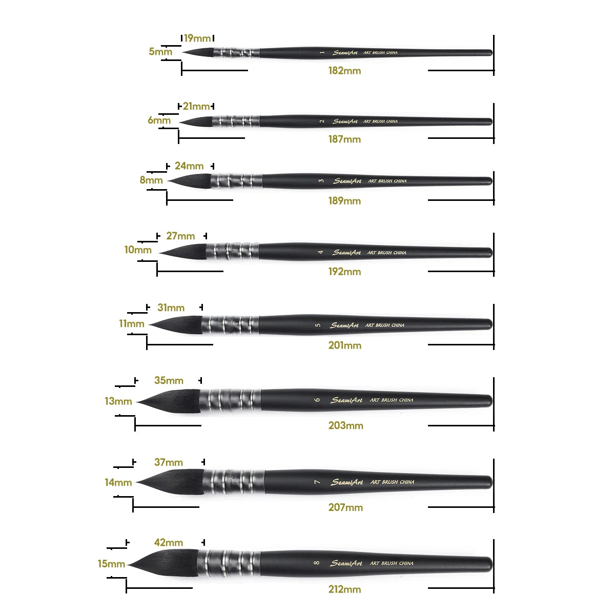 Umělecký ručně malovaný akvarelový štětcový pero