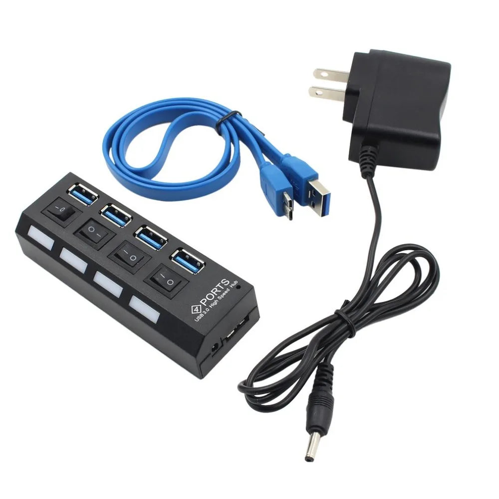 Four-Port USB 3.0 Hub with Individual Switches