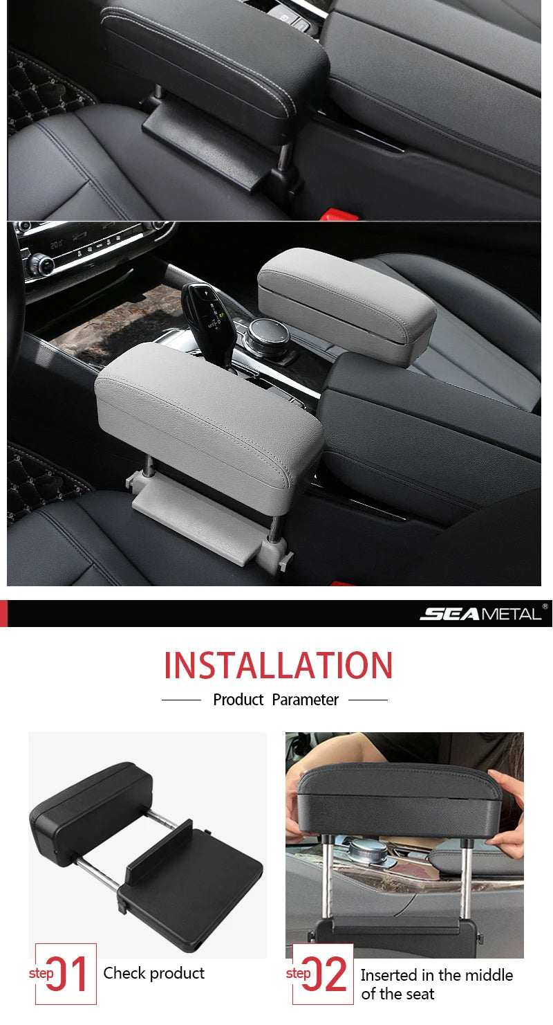 Car Armrest Box Elbow Support Adjustable Car Seat Gap Organizer Arm Rest Box for Cars Auto Accessories Armrest Cushion Universal
