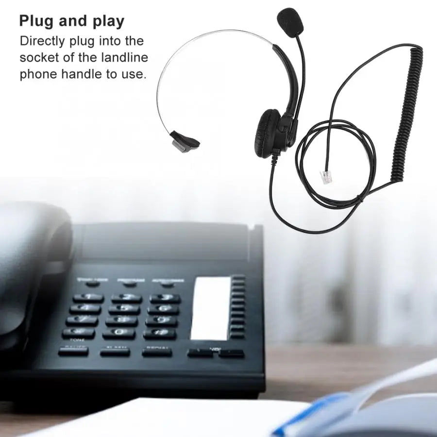 Wired Monaural Headset for Compatible Desk Phones