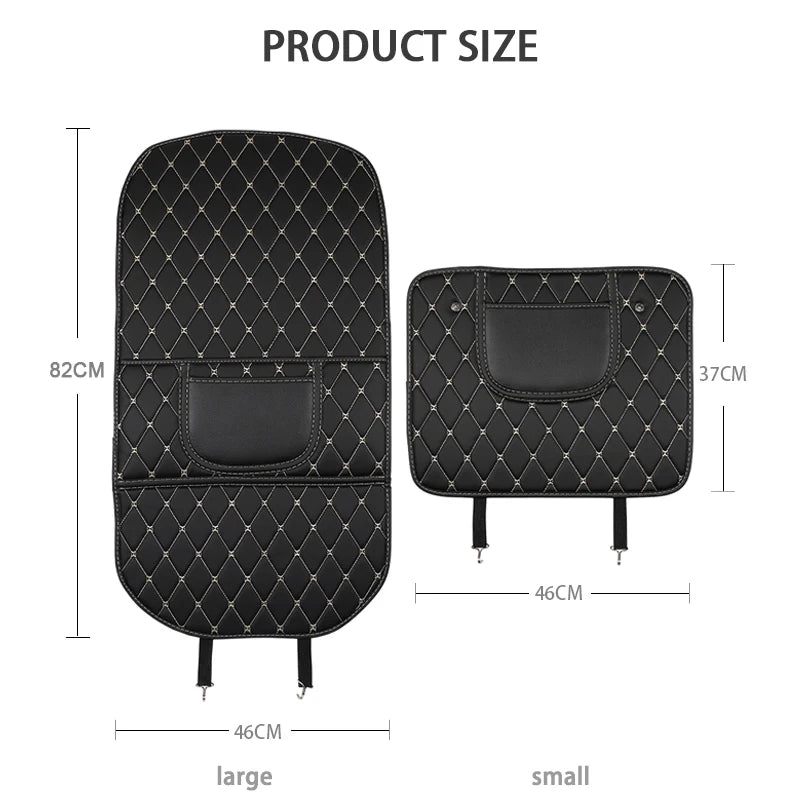 PU Leather Car Anti-Kick Mats Auto Seat Back Protector Cover Car Back Seat Organizer with Storage Pockets Interior Accessories