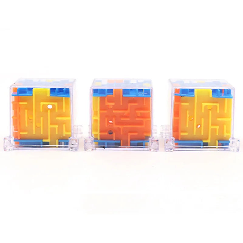 mini 3D Maze Magic Cube Six-sided Transparent Puzzle Speed Cube Rolling Ball Cubes Maze Toys For Children Stress Reliever Toys 
