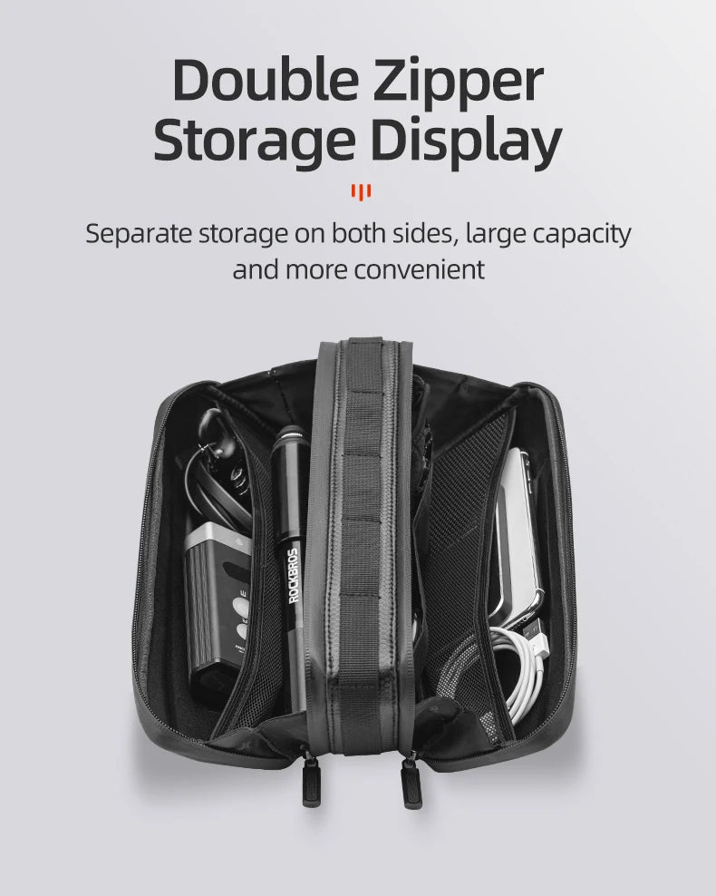 Hard Shell Bicycle Top Tube Bag 1.5L Waterproof