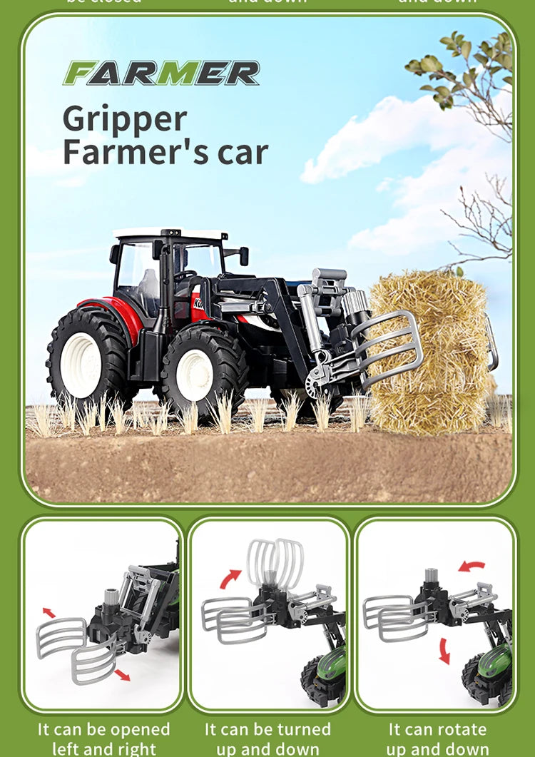 RC Farm Tractor Models & Separate Accessories, 1:24 Range