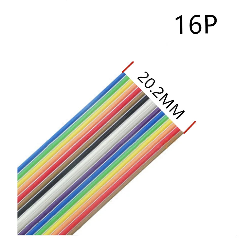 2 Meter 16P Cable Rainbows Flat Wire Support Wire Welding Cable Connector Wire Ribbon Extension Cable