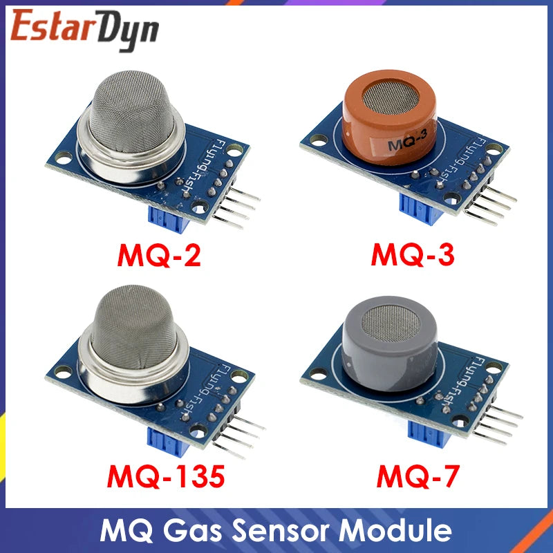 Modules de capteurs de gaz de la série MQ : MQ-2, MQ-3, MQ-7 ou MQ-135