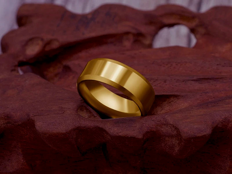 Men's Titanium Steel Ring – Classic Black Wedding Band