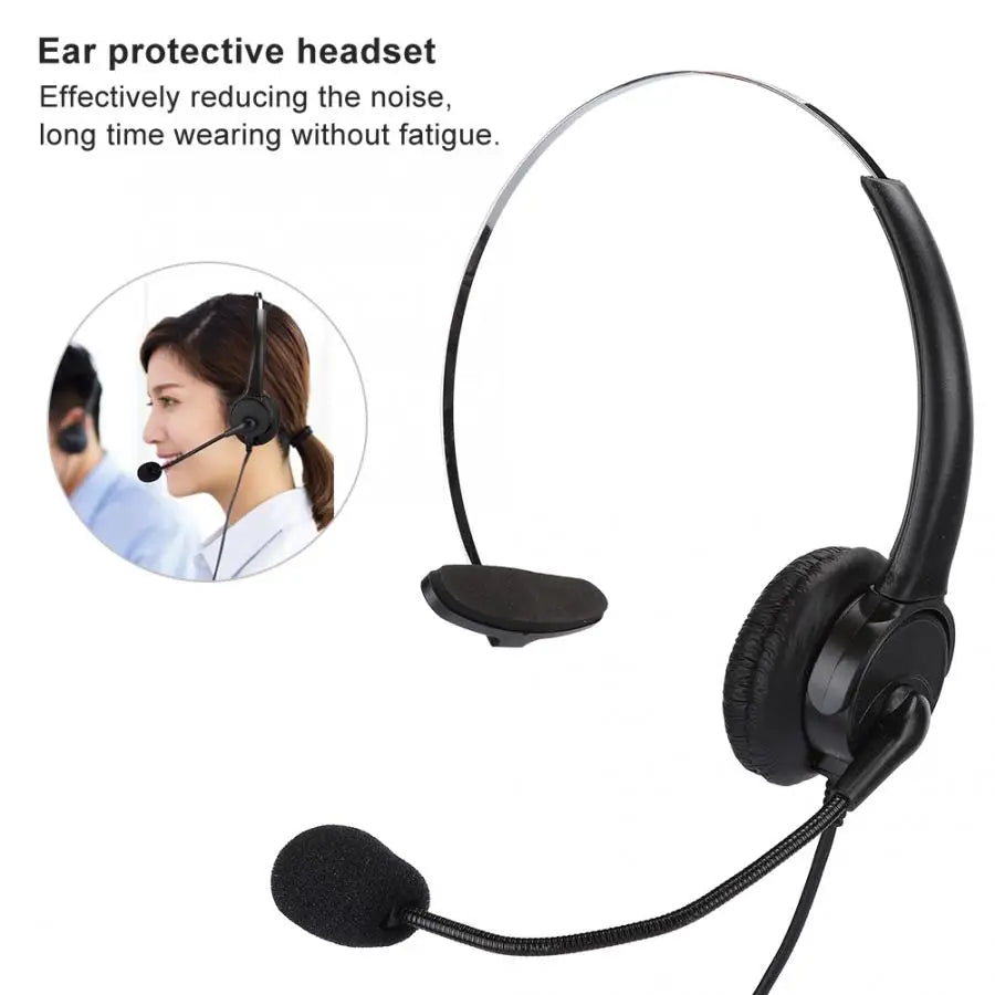 Wired Monaural Headset for Compatible Desk Phones