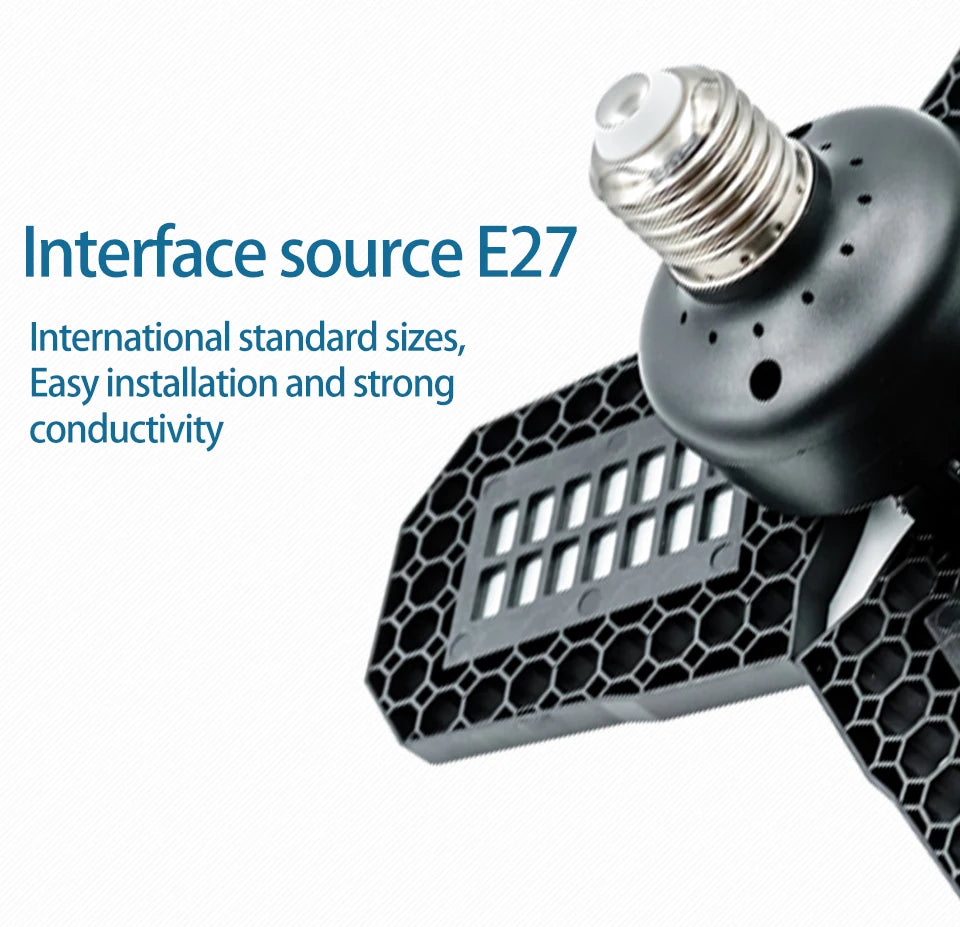 E27 LED Garage Light with 3 Adjustable Panels