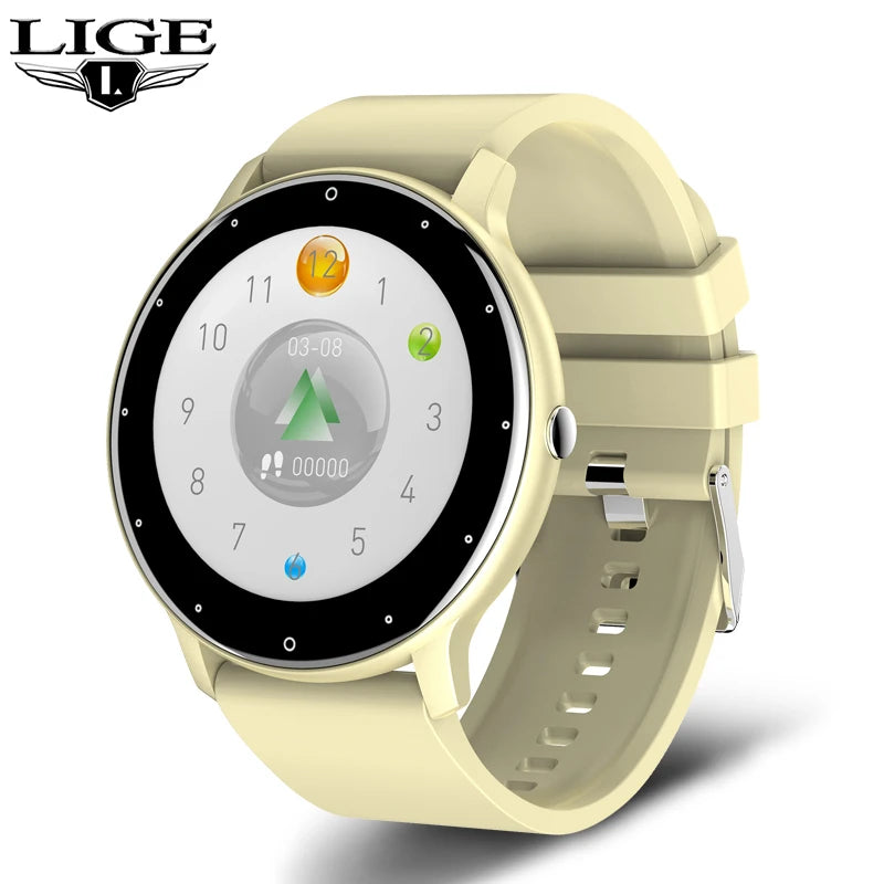 LIGE 2025 Smart watch Ladies Full touch Screen Sports Fitness watch IP67 waterproof Bluetooth For Android iOS Smart watch Female 