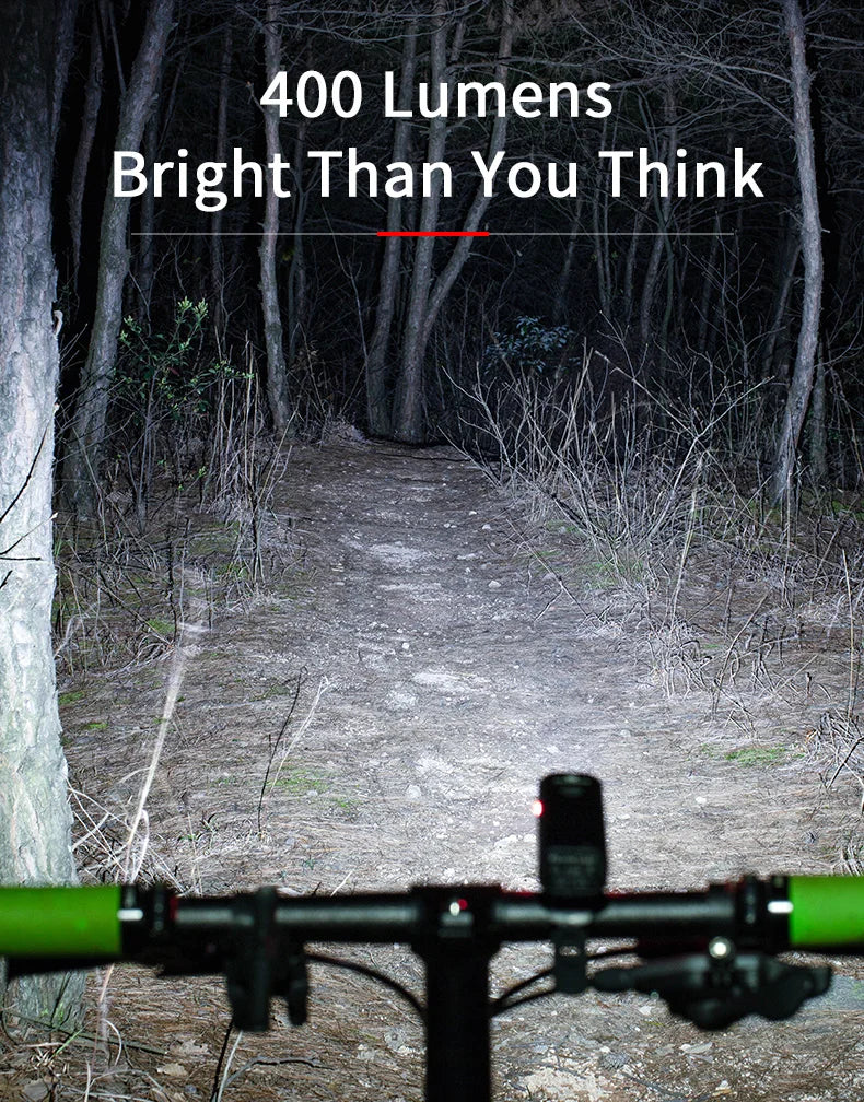 USB-C Rechargeable Bike Light 400–800LM Waterproof Front Headlight