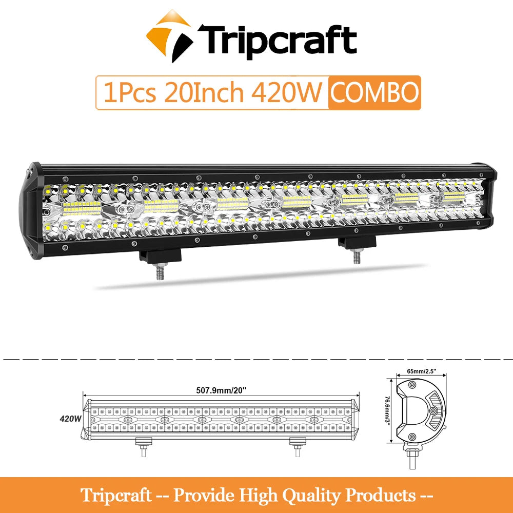 Tripcraft LED Panel LED Bar 4-28 Inch LED Light Bar LED Pod Lights Combo Beam for Car Tractor Boat OffRoad 4x4 LED Light Bar