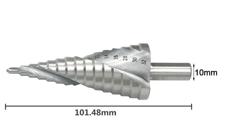 HSS Spiral Step Drill Bit, 4-32 mm or 6-60 mm