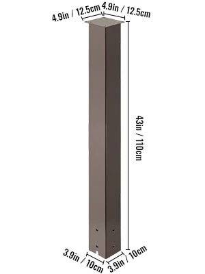 Solid Mailbox Post Stand Steel Letter Box Post with Drain Hole