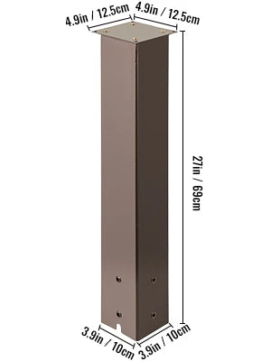 Solid Mailbox Post Stand Steel Letter Box Post with Drain Hole