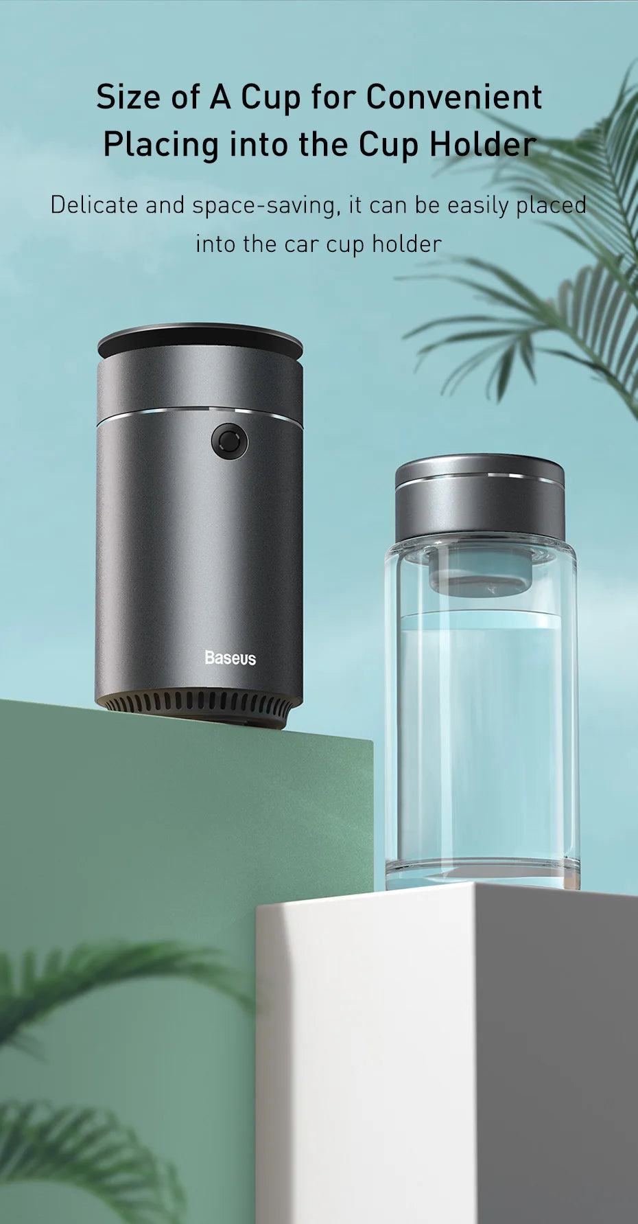 Baseus Car Diffuser Humidifier Auto Air Purifier Aromo Air Freshener with LED Light For Car Aroma Aromatherapy Diffuser 