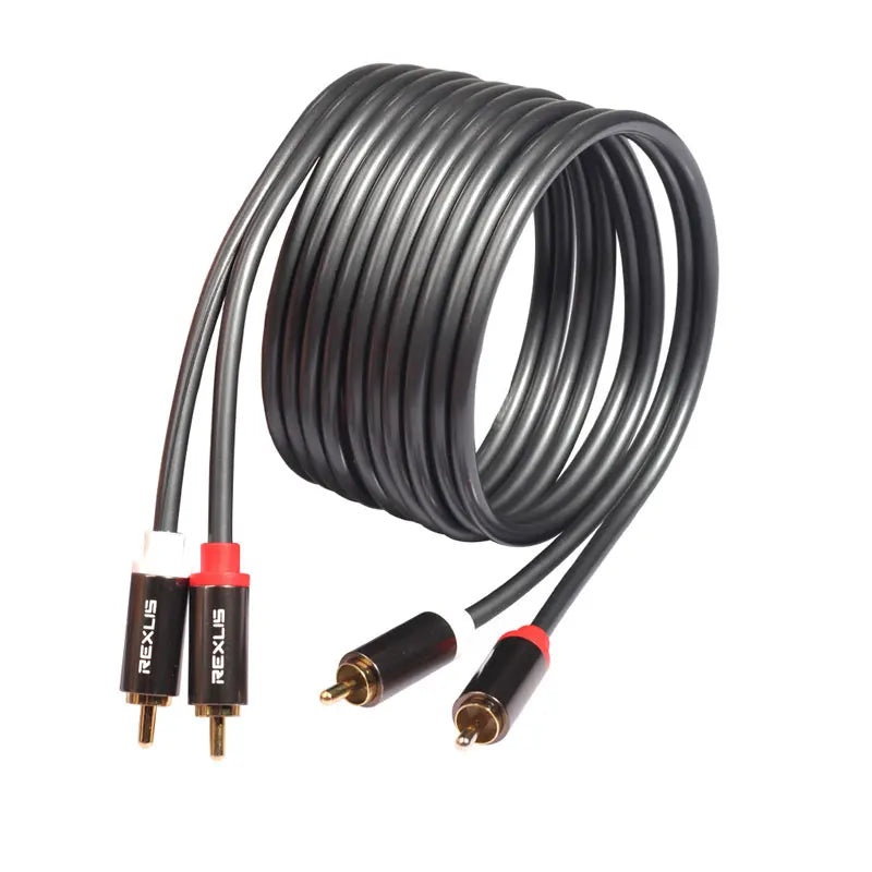 Stereo RCA Audio Cable, 2 RCA Male to 2 RCA Male