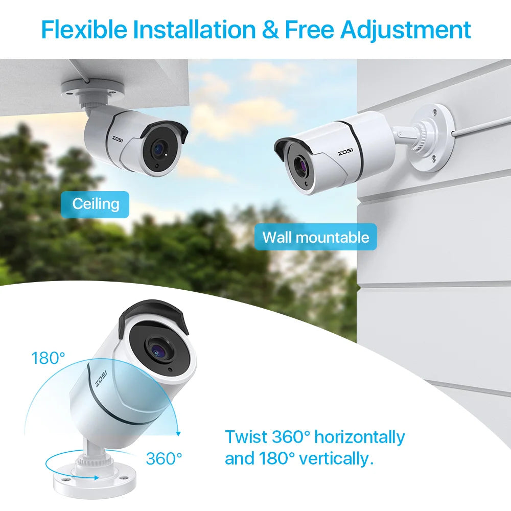 ZOSI 4 Pack 1080P HD-TVI Security Cameras with Audio Recording