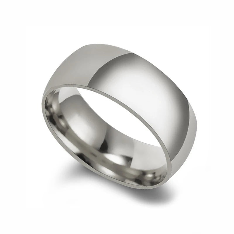 Stainless Steel Wedding Rings with Smooth Gold Finish