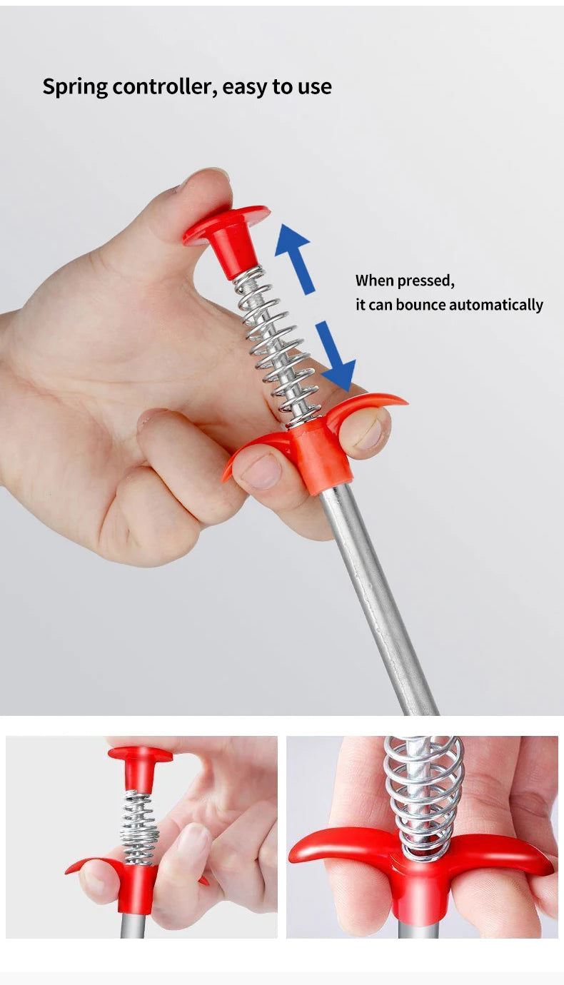 60cm Spring Pipe Dredging Tools, Drain Snake, Drain Cleaner Sticks Clog Remover Cleaning Household for KitchenBending sink tool 