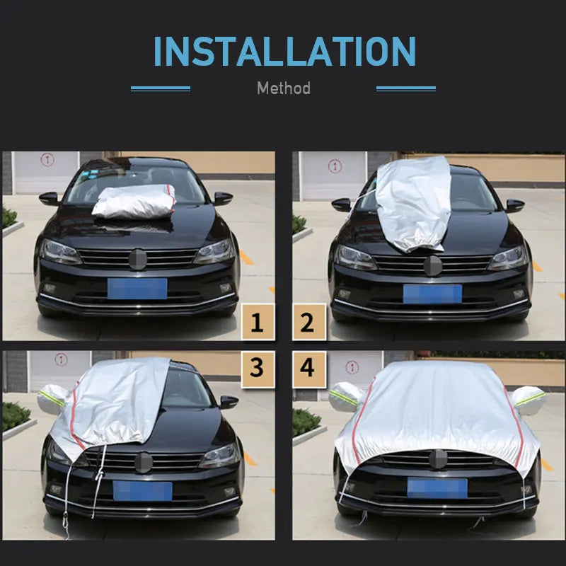 SEAMETAL Oxford Cloth Car Cover Indoor/Outdoor Sun Protection Cover Dustproof Waterproof Car Sun Shade Universal for Sedan Suv