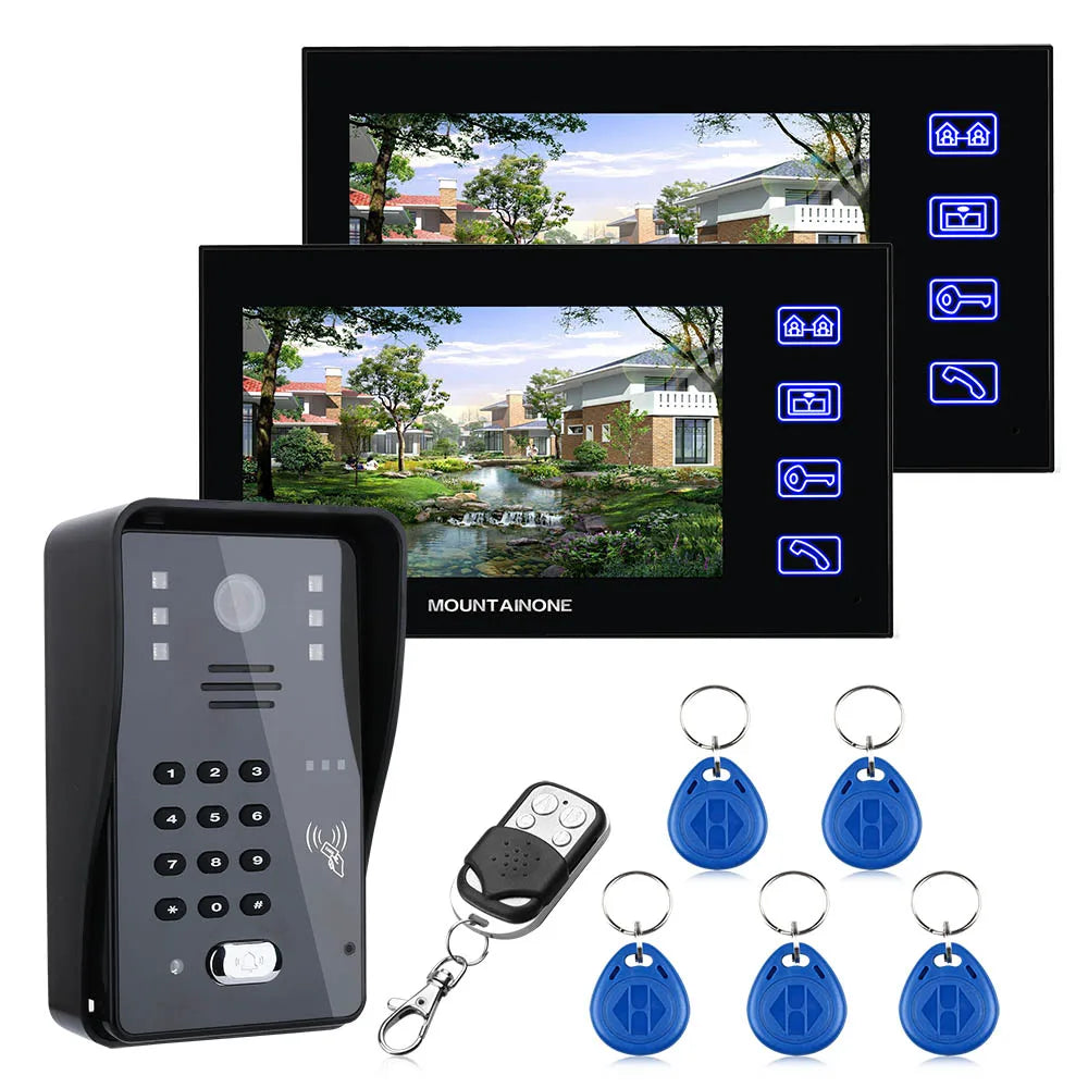 7inch Video Door Phone Intercom Doorbell With RFID Password IR-CUT 1000TV Line Camera Wireless Remote Access Control System Spy-shop.com