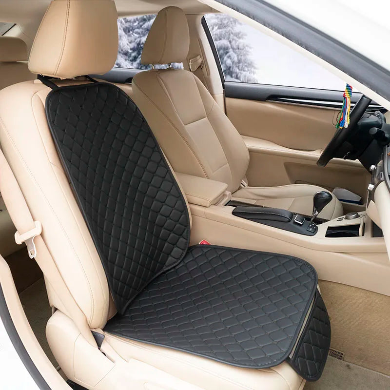 SEAMETAL Car Seat Cover with Backrest Pad PU Leather Vehicle Seat Protector Anti Slip Chair Mat Universal for Sedan Suv Truck