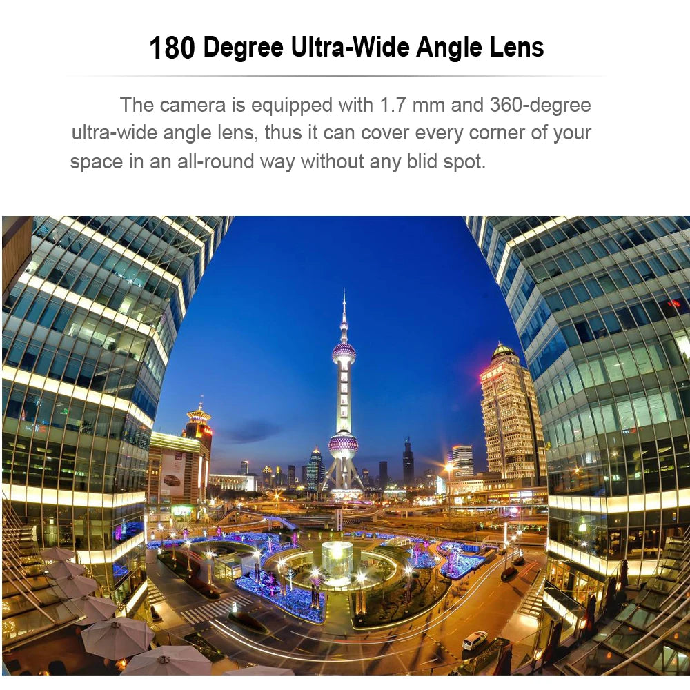 Mini WiFi Security Camera 1080P with 180° Panoramic View & Audio