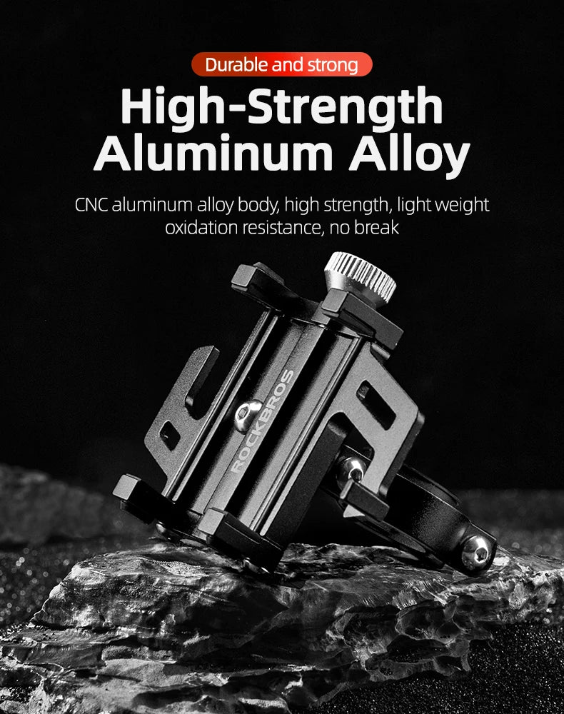 Aluminum Motorcycle Phone Mount with Secure 5-Claw Grip