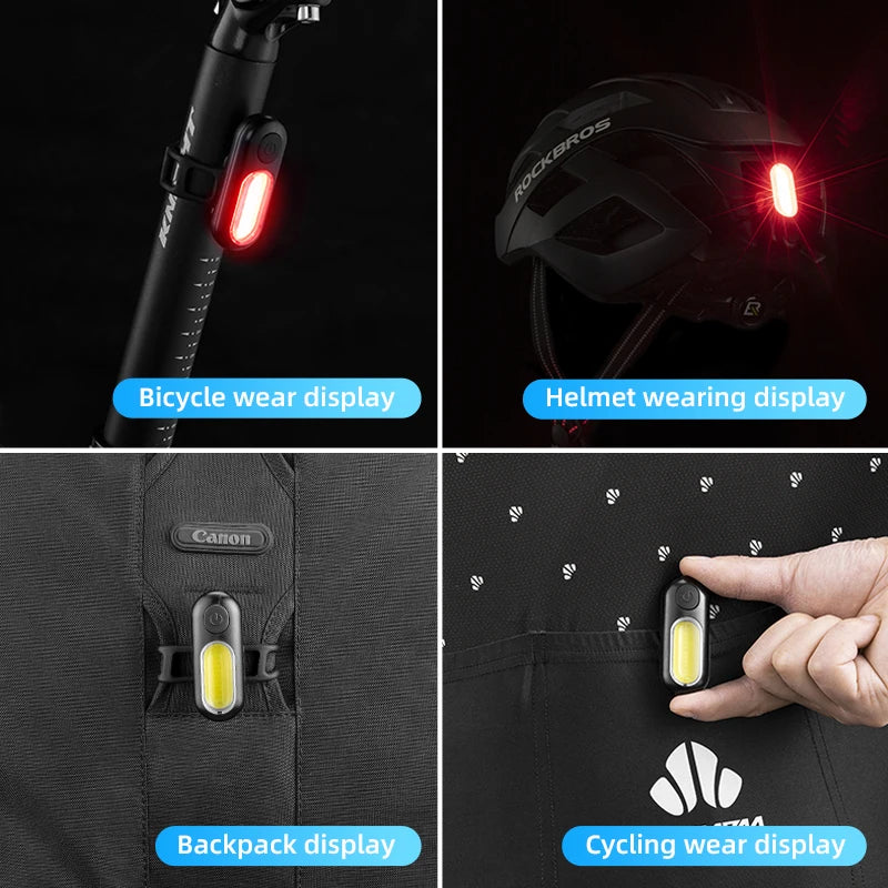 USB Rechargeable Bicycle Rear Light, 5 Modes