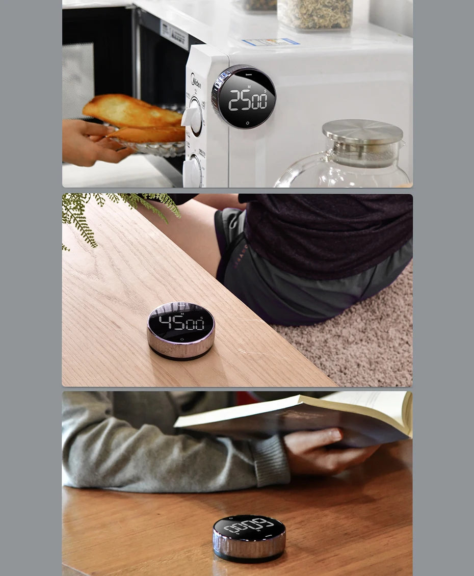 Baseus Magnetic Kitchen Timer Digital Timer Manual Countdown Alarm Clock Mechanical Cooking Timer Cooking Shower Study Stopwatch 