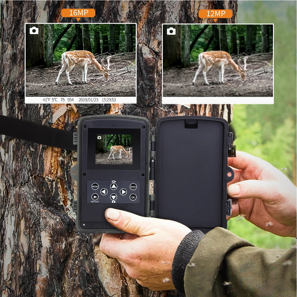 20MP 1080P Outdoor Hunting Trail Camera with 5000 MAh Lithium Battery IP65 Waterproof Game Cam Photo Traps Wild Surveillance 