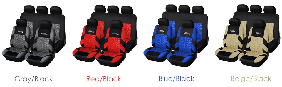 AUTOYOUTH Brand Embroidery Car Seat Covers Set Universal Fit Most Cars Covers with Tire Track Detail Styling Car Seat Protector 