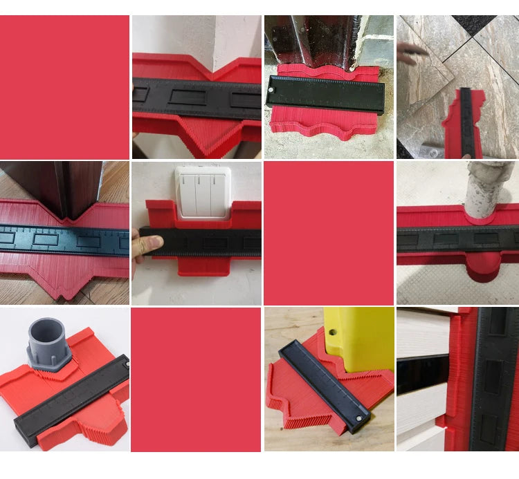 Profile Contour Gauge line Copier Ruler Cutting template Construction Woodworking Measuring instrument ceramic Tiling tiles tool 