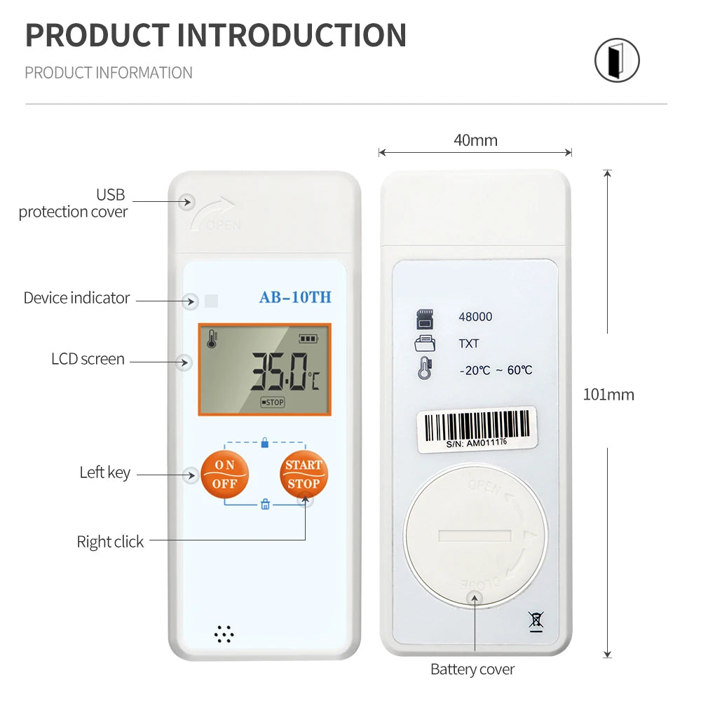 0|Journaliseur de données de température USB avec options de modèle