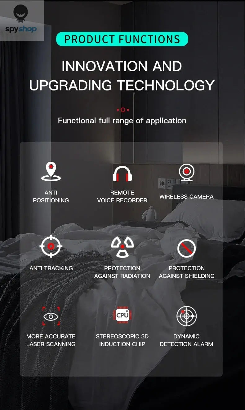 Hidden Camera Detector Anti Spy Gadget Anti-Spy RF Detector Car GPS Camera Finder for Privacy Protection  Wireless Signal Mini Spy-shop.com