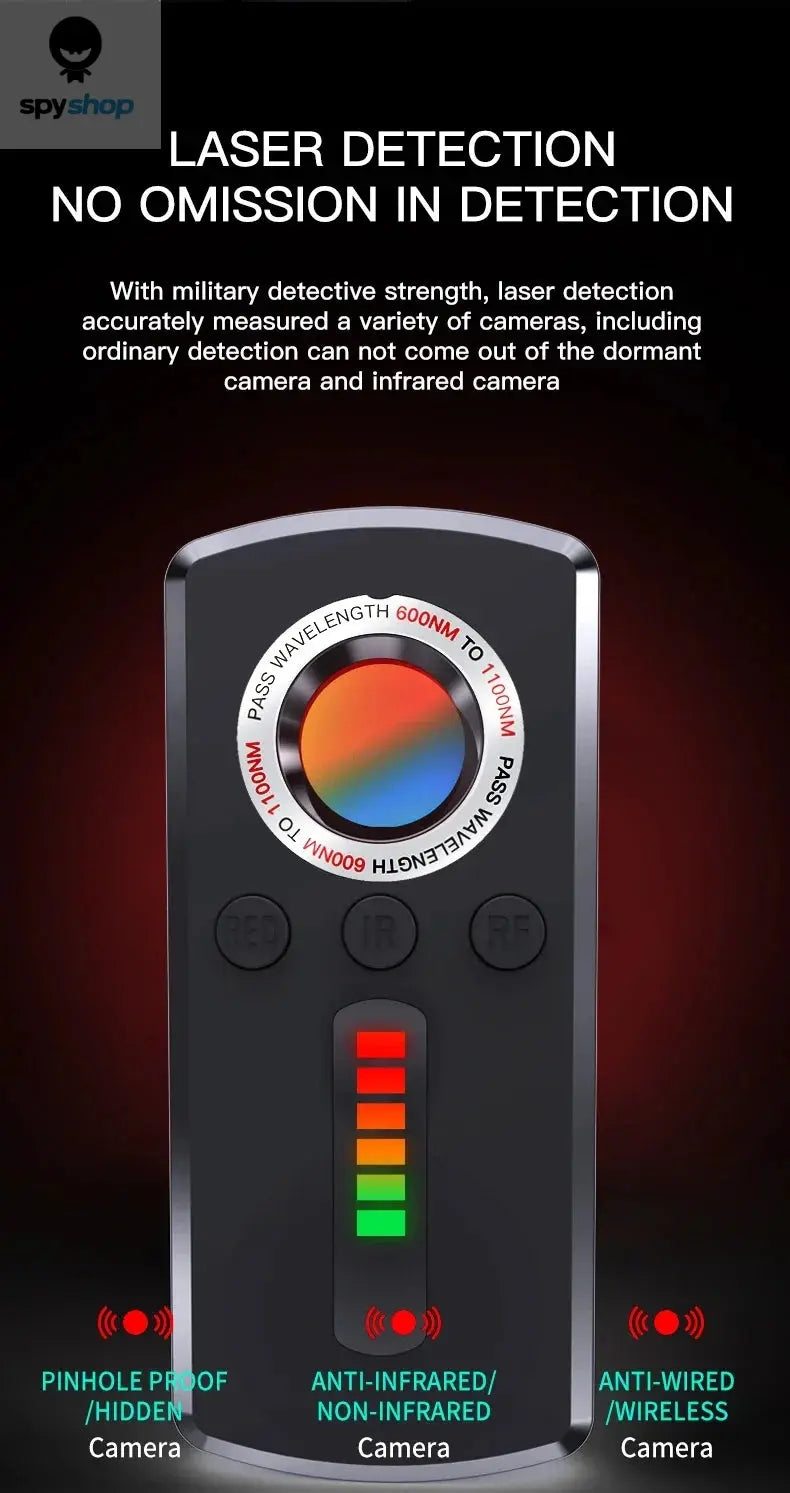 Hidden Camera Detector Anti Spy Gadget Anti-Spy RF Detector Car GPS Camera Finder for Privacy Protection  Wireless Signal Mini Spy-shop.com