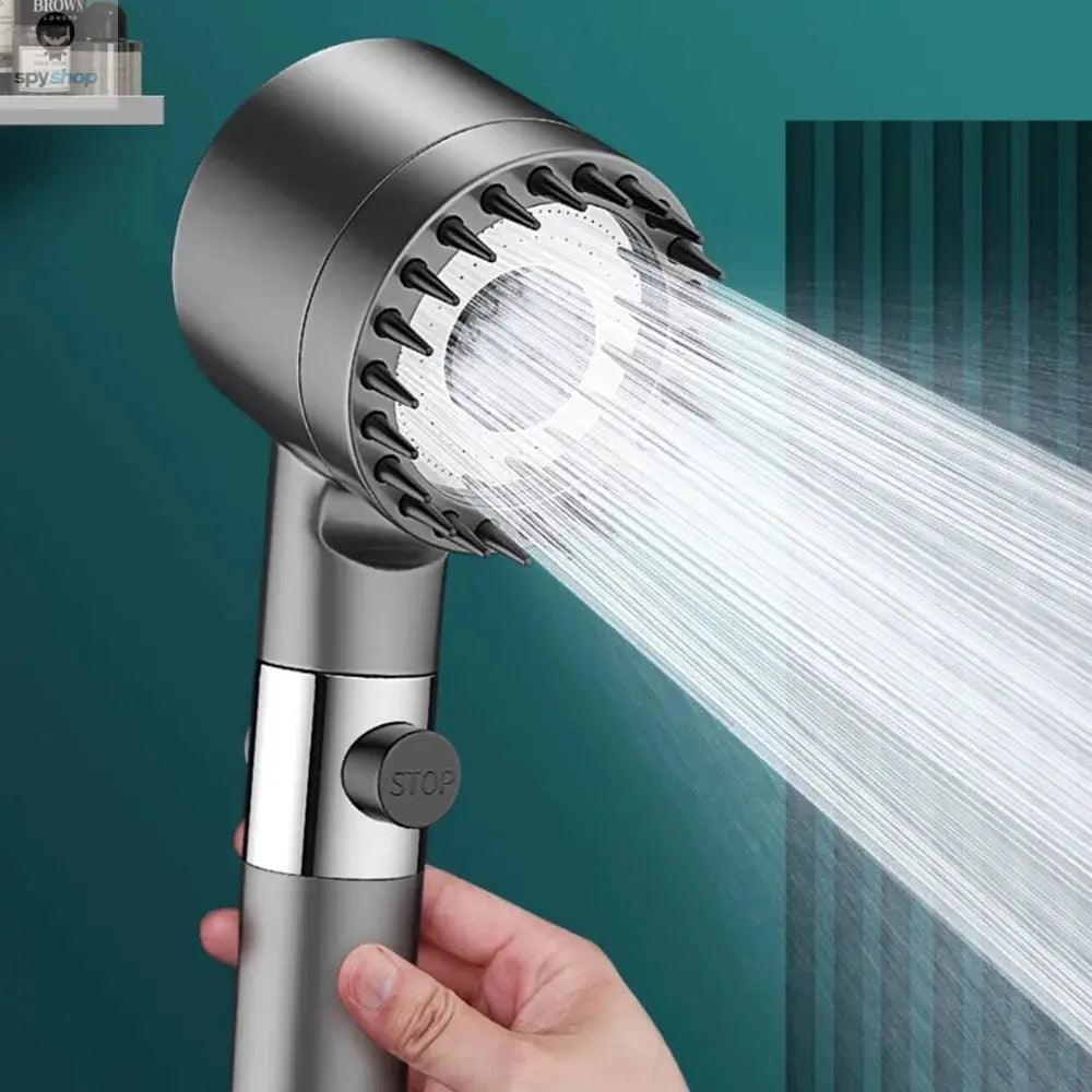 High Pressurized Filter Shower Head 3-mode Adjustable Spray with Massage Brush Rain Faucet Bathroom Accessories Spy-shop.com