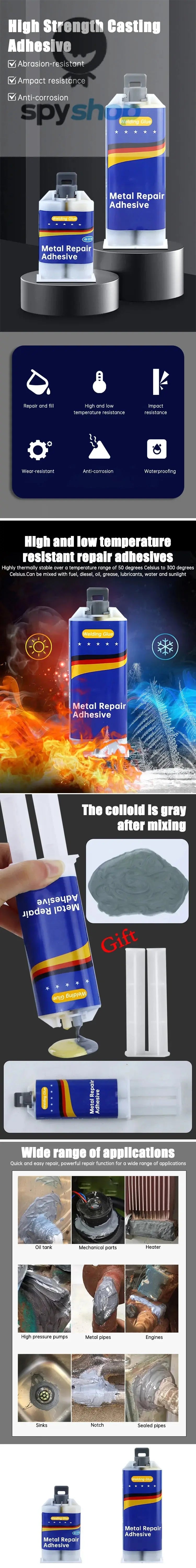 High Strength AB Glue Strong Metal Repair Glue Cold Welding Glue Magic Plastic Repair Industrial Repair Agent AB Glue Sealant 